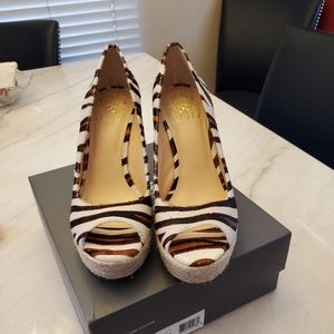 Vince Camuto Zebra Cowhair Wedge Shoe